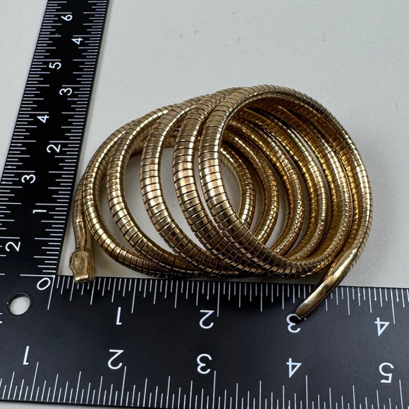 Vintage Gold Coil Wrap Snake Bracelet - Picture 10 of 11